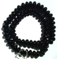 60 6x9mm Opaque Black Glass Spacer Beads